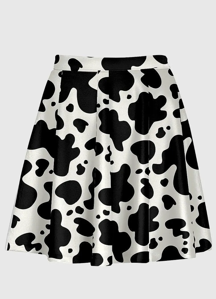 Plus Size Cow Pattern Skirt