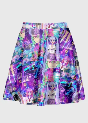 Plus Size Cyberpop Anime Skater Skirt