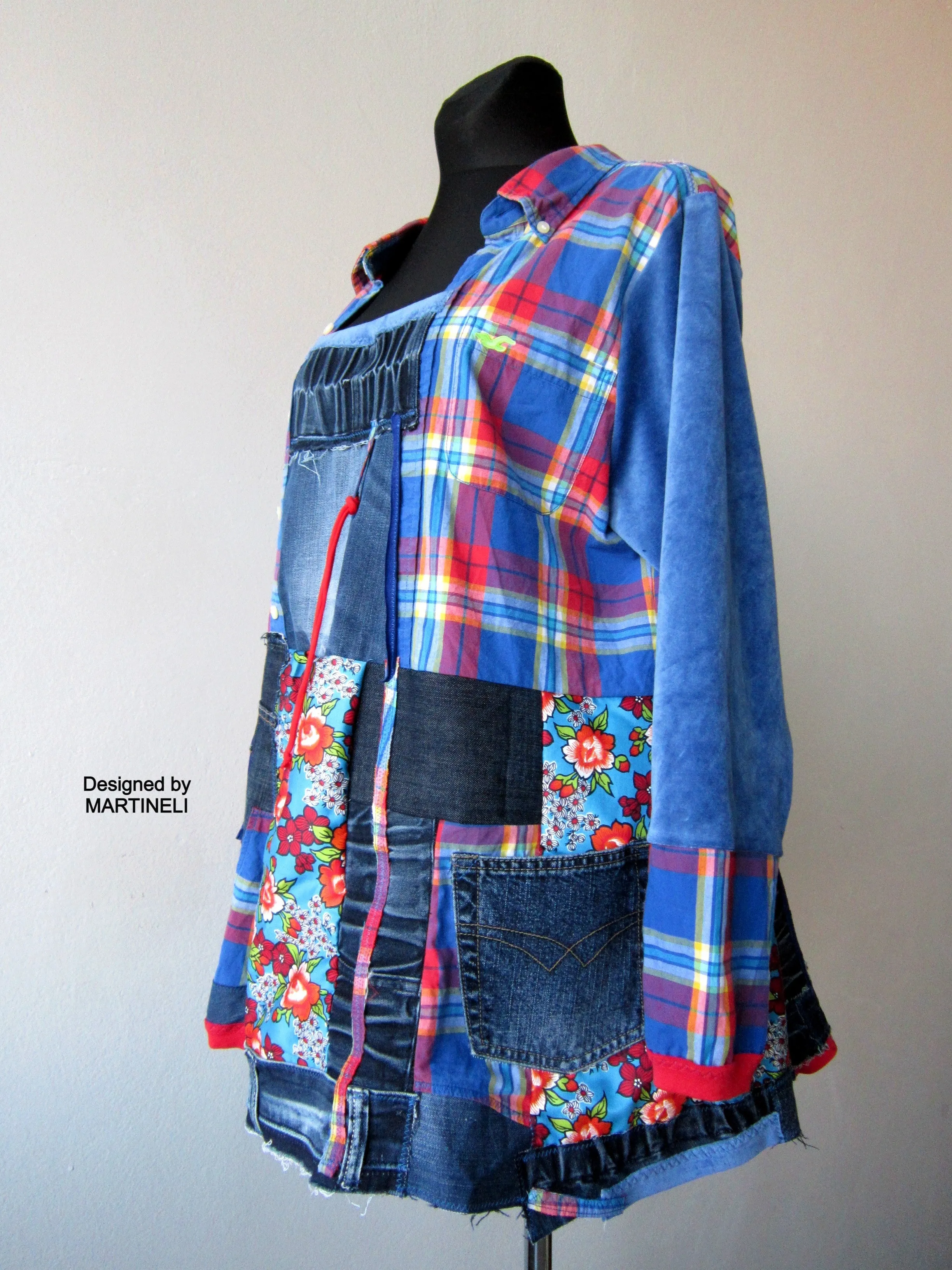 Plus Size Denim Shirt Dress 3XL Boho Style Tunic Dress