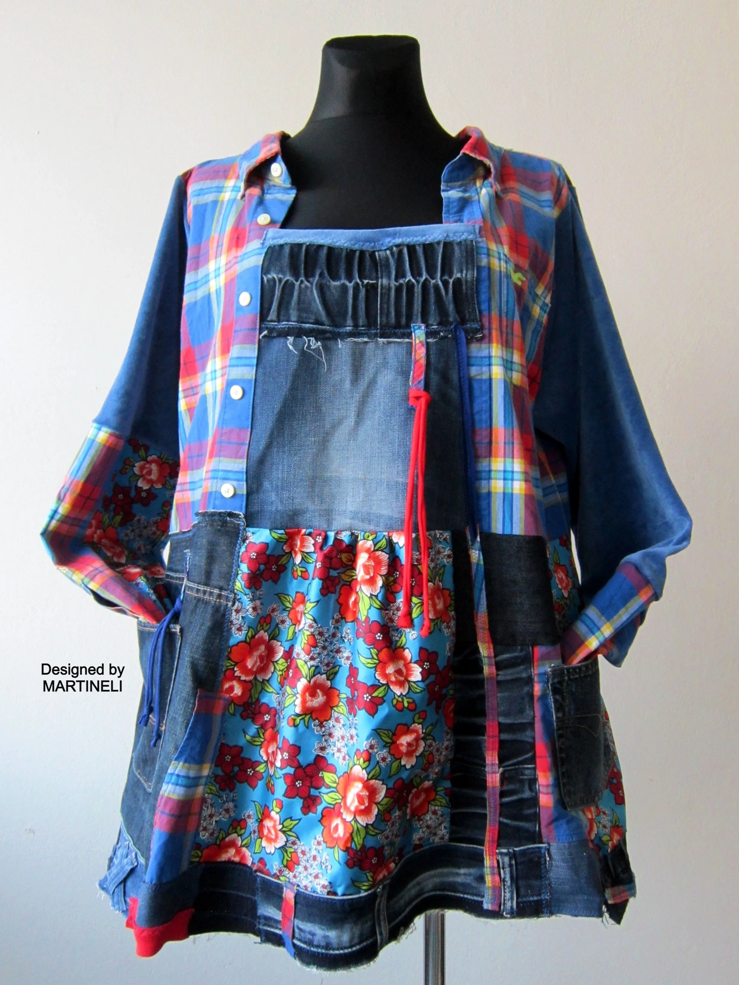 Plus Size Denim Shirt Dress 3XL Boho Style Tunic Dress