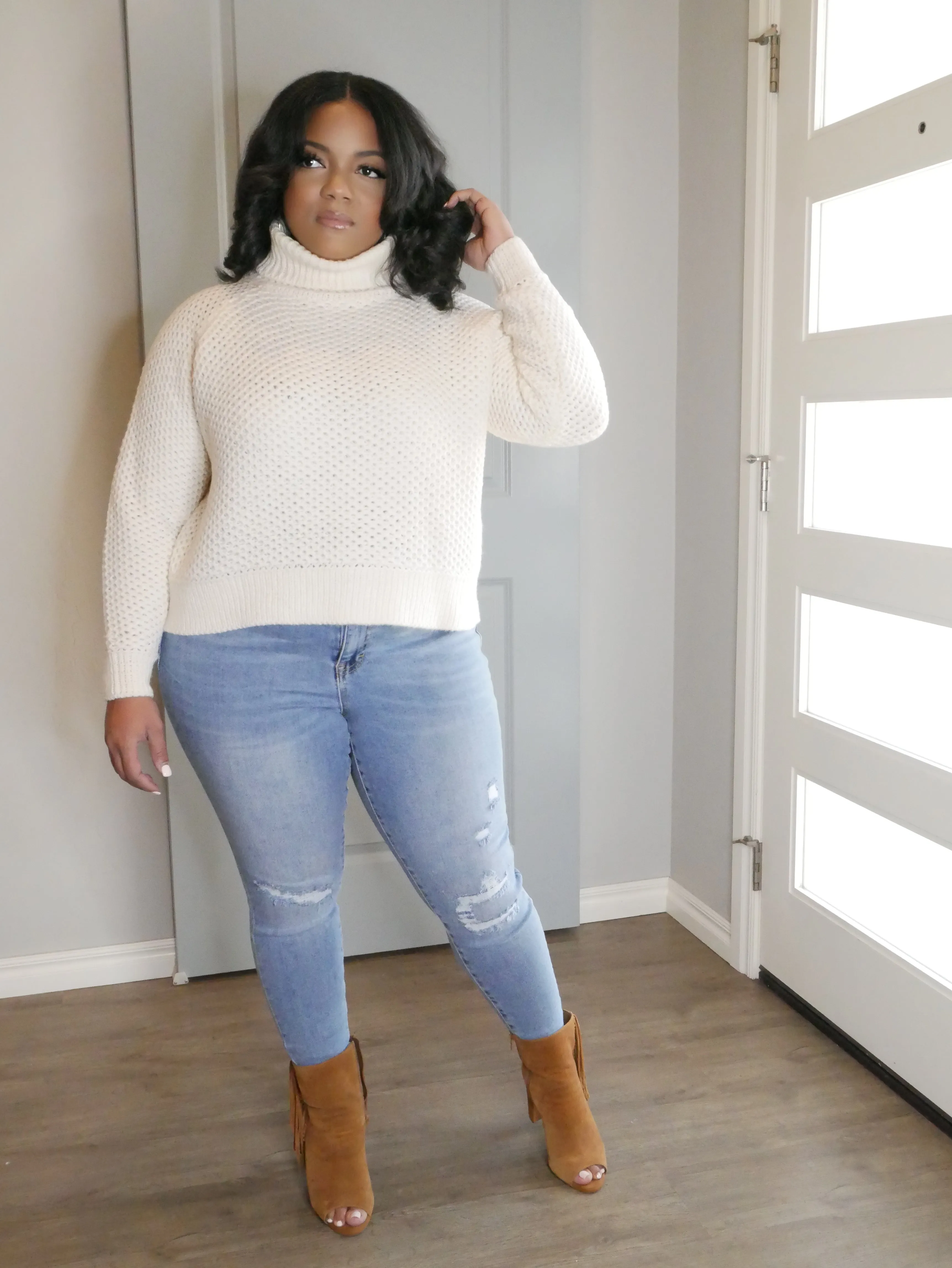 Plus Size Distressed Skinny Jeans