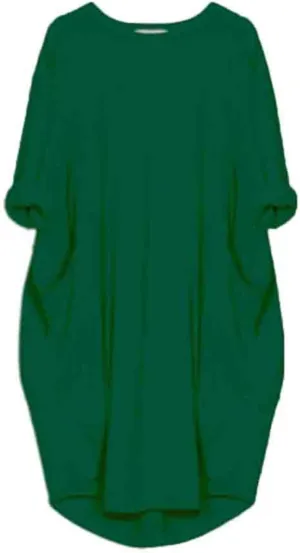 Plus Size Dresses for Curvy Women Casual Loose Dress Roll Up Midi Dress Oversize Baggy Tshirt Dersses with Pockets