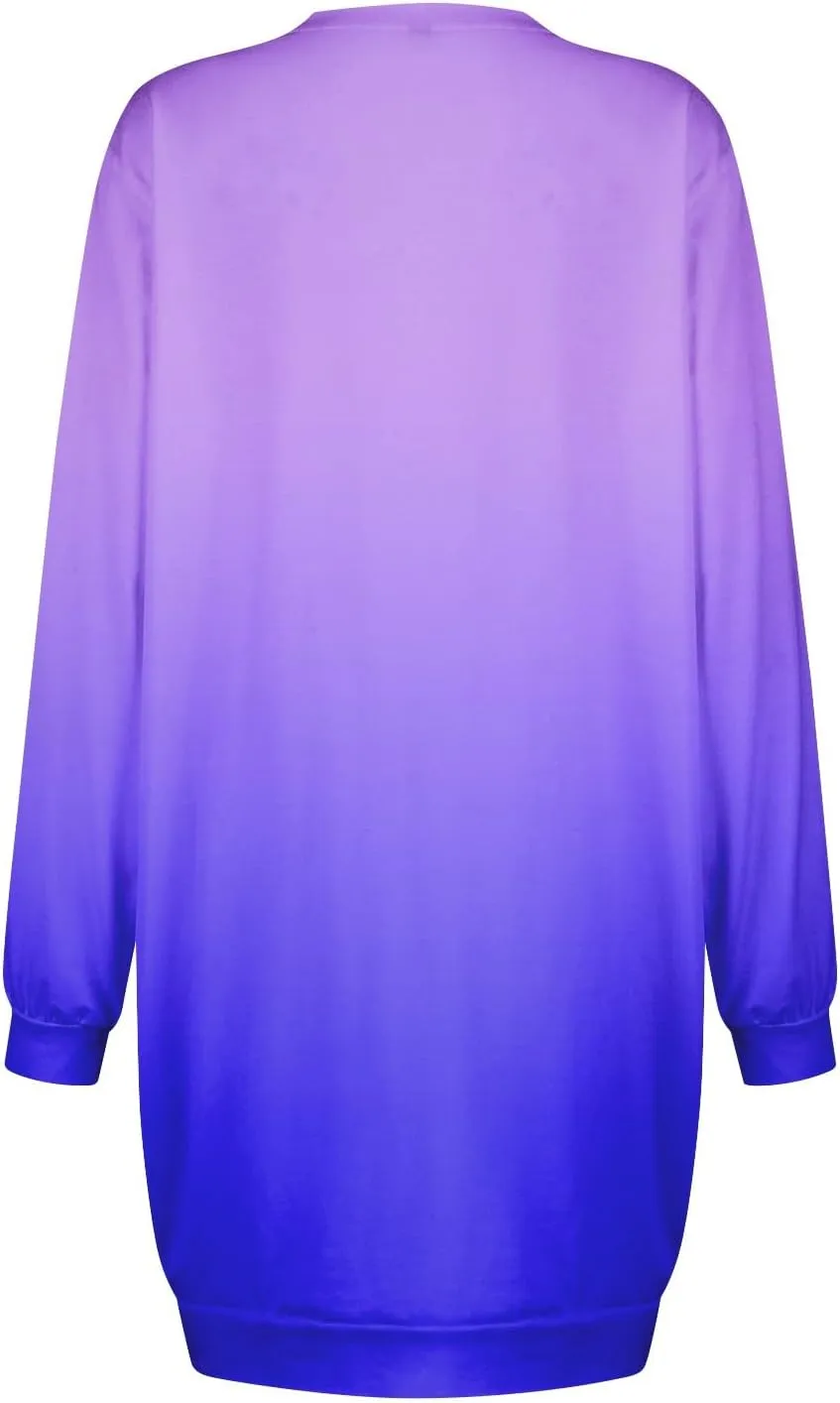 Plus Size Dresses for Curvy Women Fall 2024 Long Sleeve Crew Neck Sweatshirt Dress Floral Peint Mini Dress