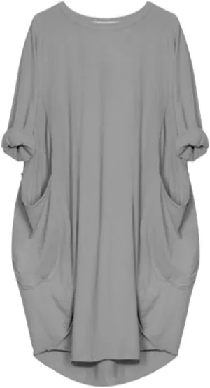 Plus Size Dresses for Women Summer Long Sleeve Crewneck Loose Fit Midi Dresses Fashion Trendy Casual Dressy 2025