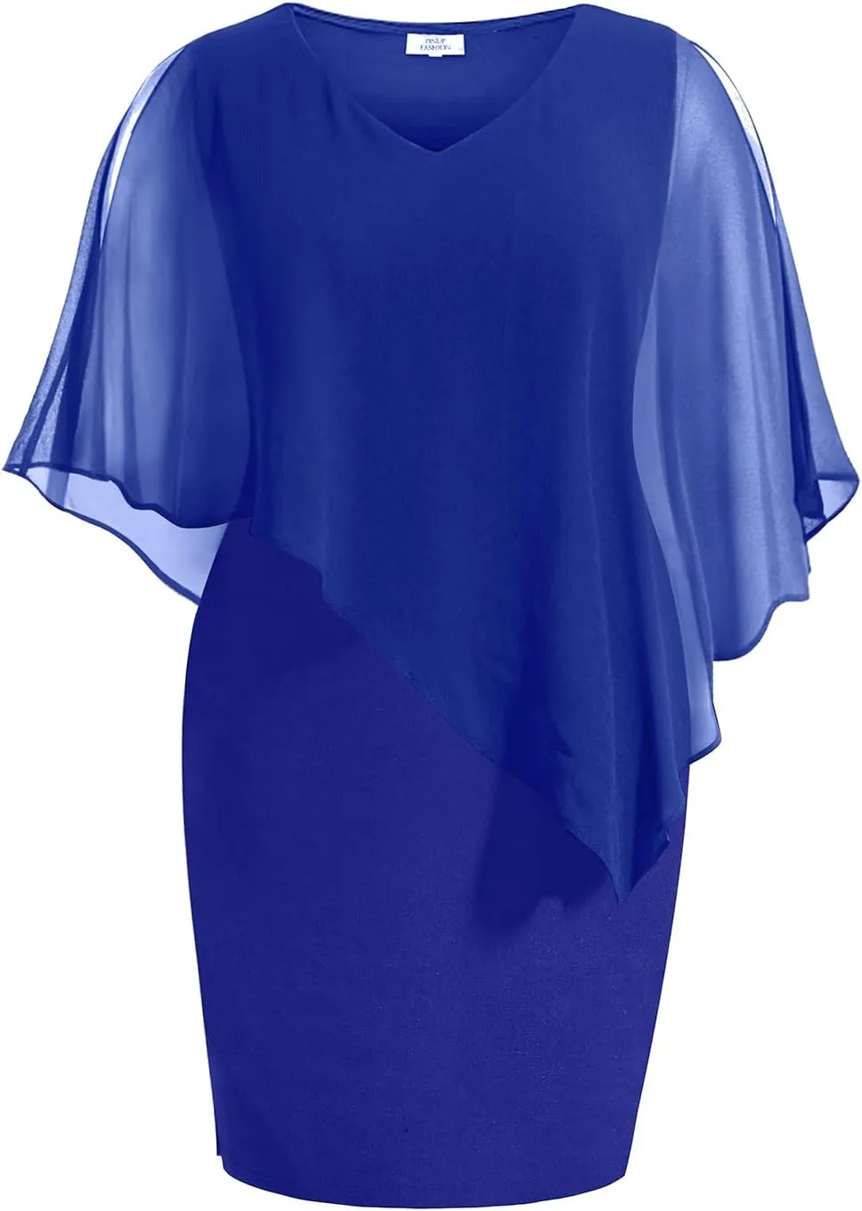Plus Size Dresses Wedding Guest - Mother Bride Cocktail Semi Formal Cape Knee Length Dresses