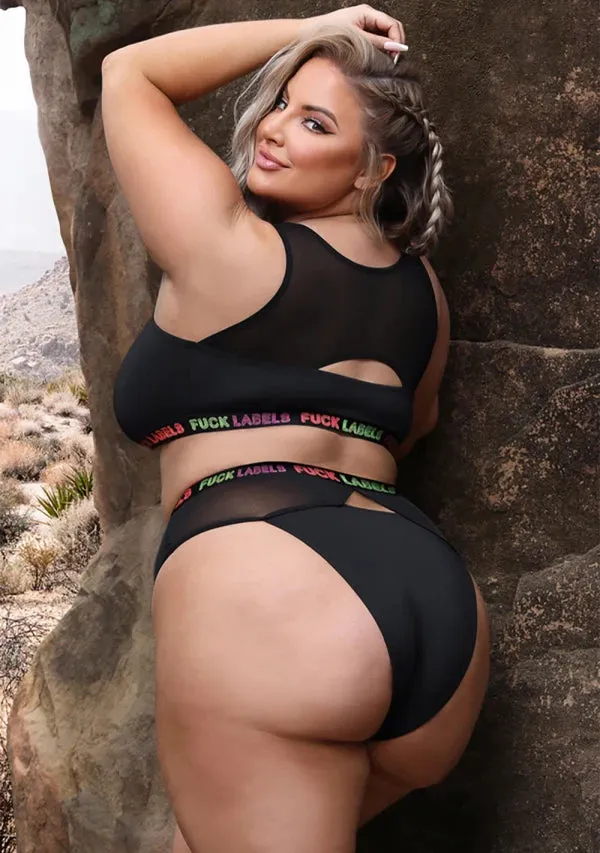 Plus Size Fuck Labels Crop Top Set