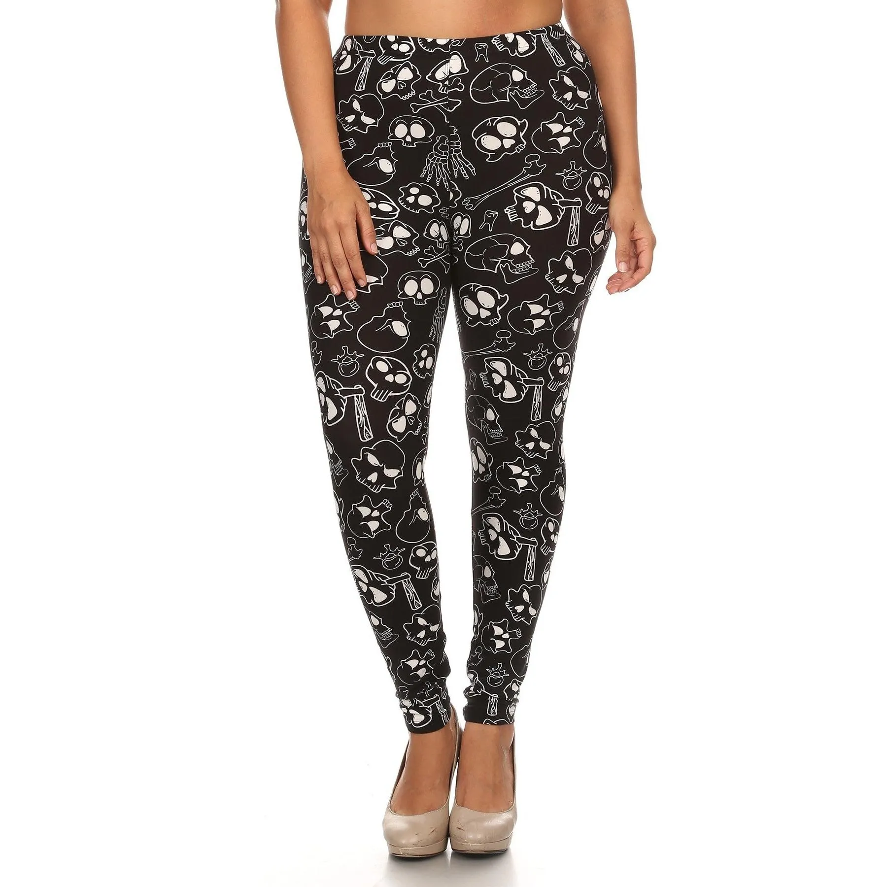 Plus Size full length Skull Leggings