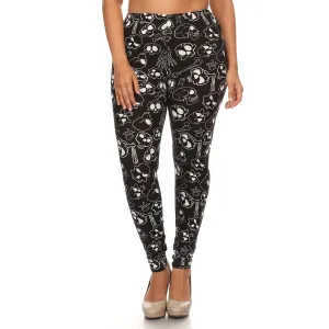 Plus Size full length Skull Leggings