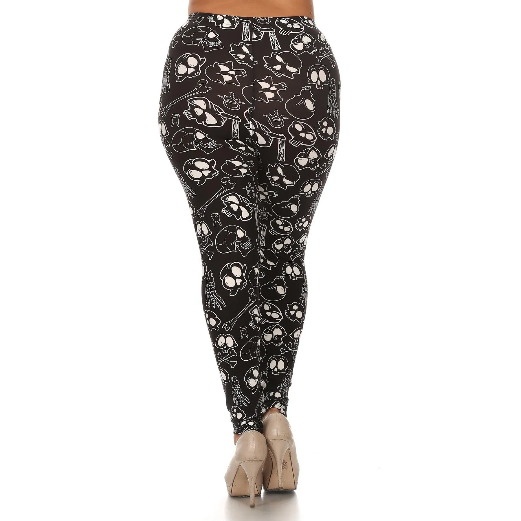 Plus Size full length Skull Leggings