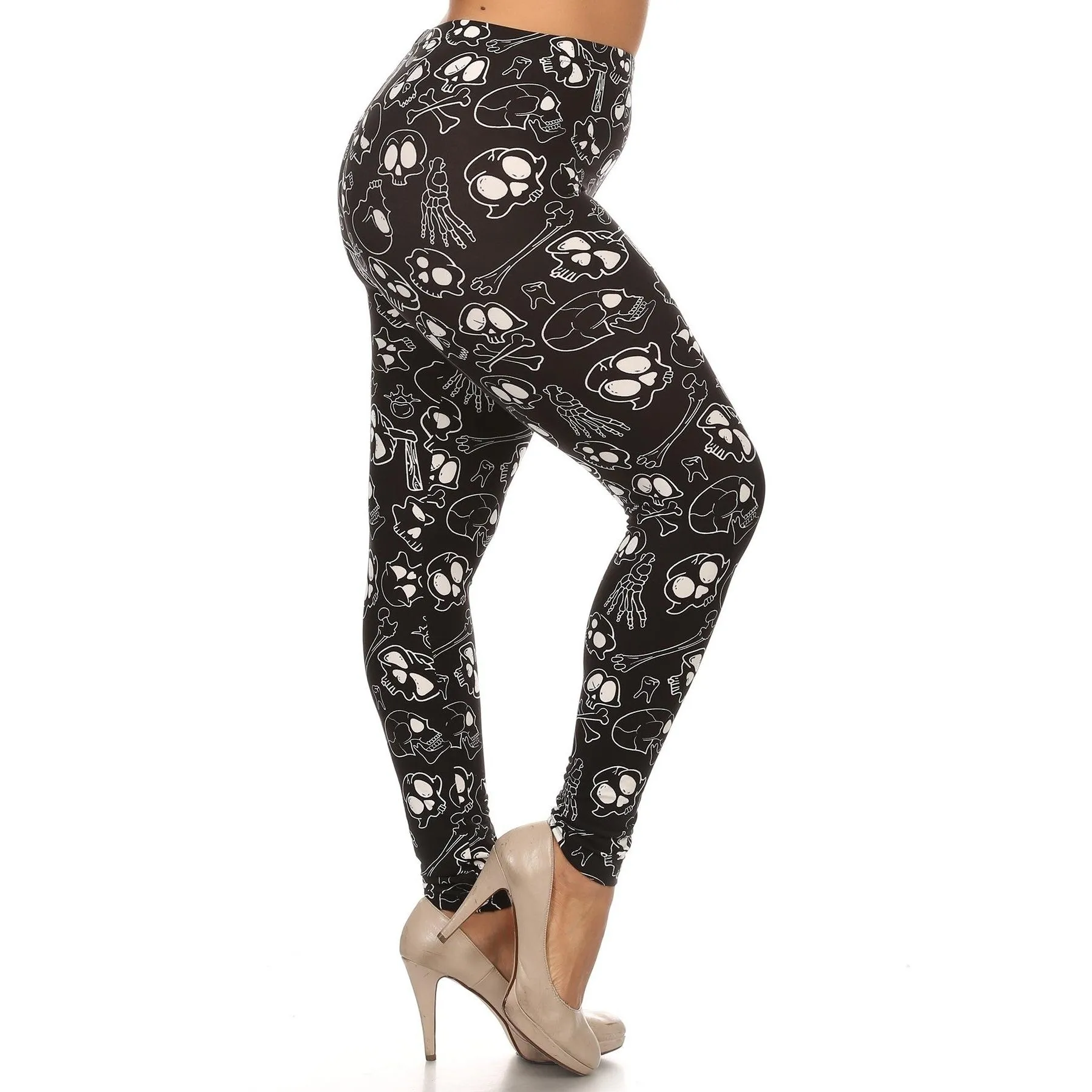 Plus Size full length Skull Leggings