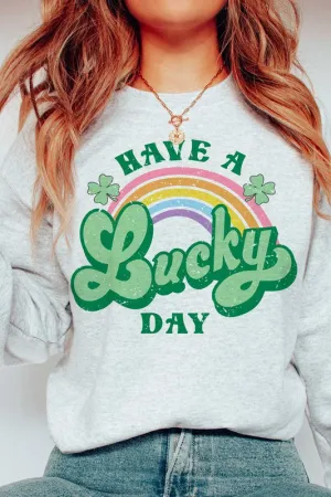 PLUS SIZE HAVE A LUCKY DAY RAINBOW SWEATSHIRT