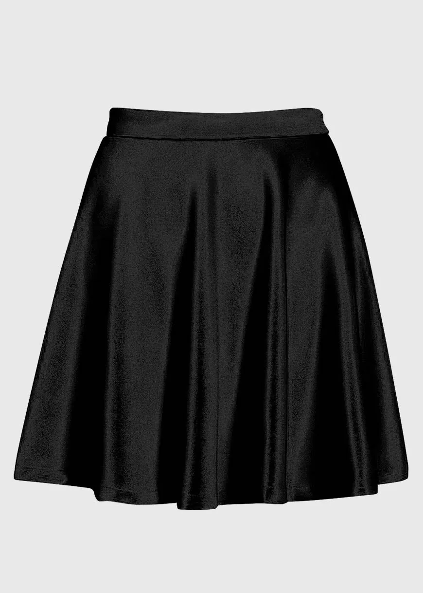 Plus Size High Waist Black Solid skirt