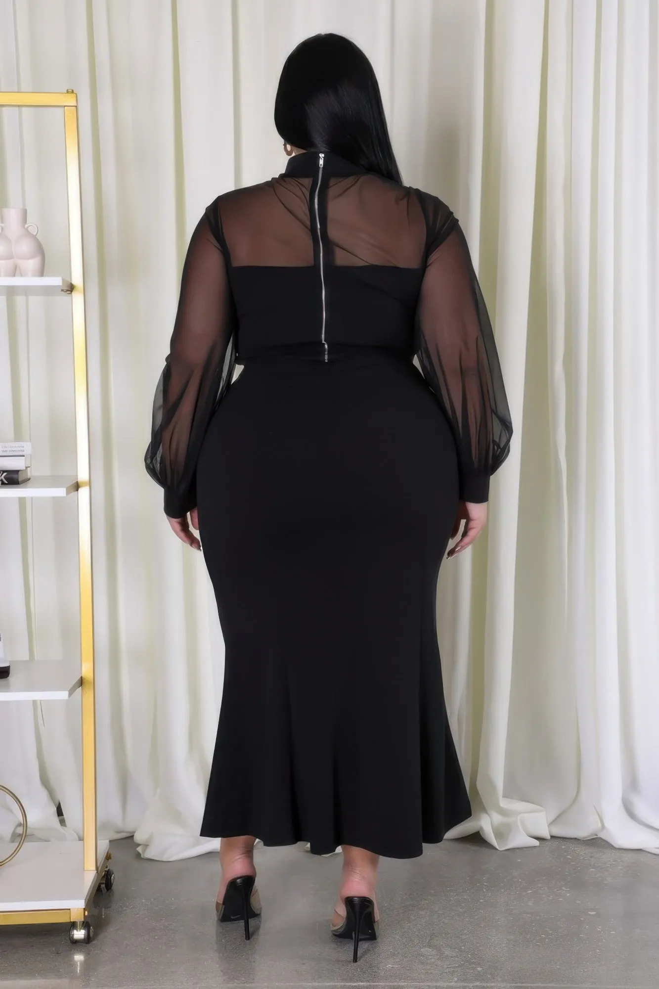Plus Size High-Waisted Maxi Skirt Set