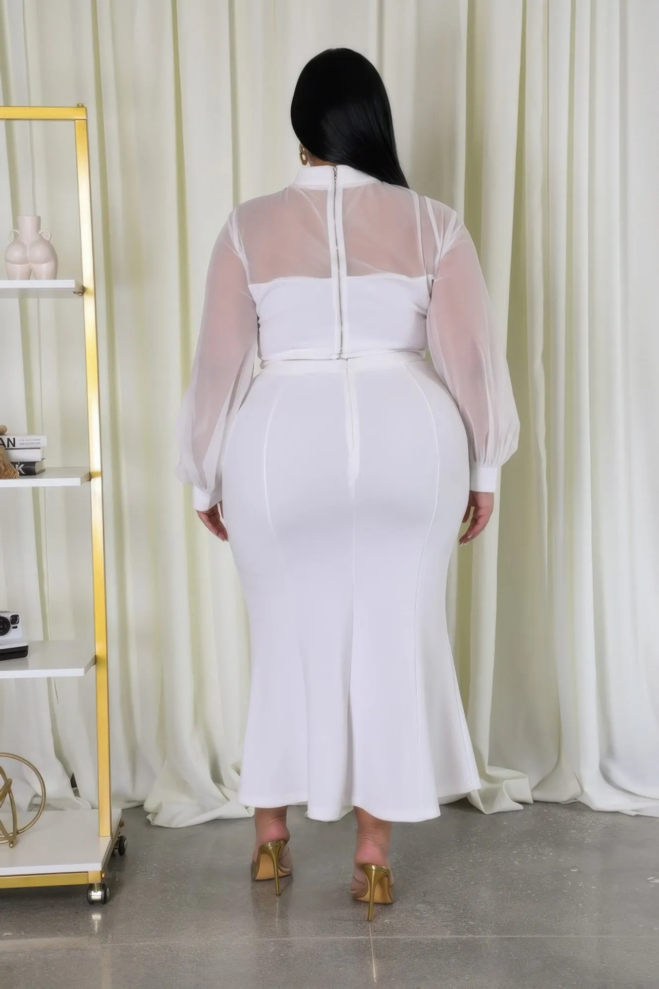 Plus Size High-Waisted Maxi Skirt Set