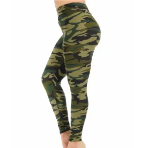 Plus Size High Waisted Military Camo Leggings