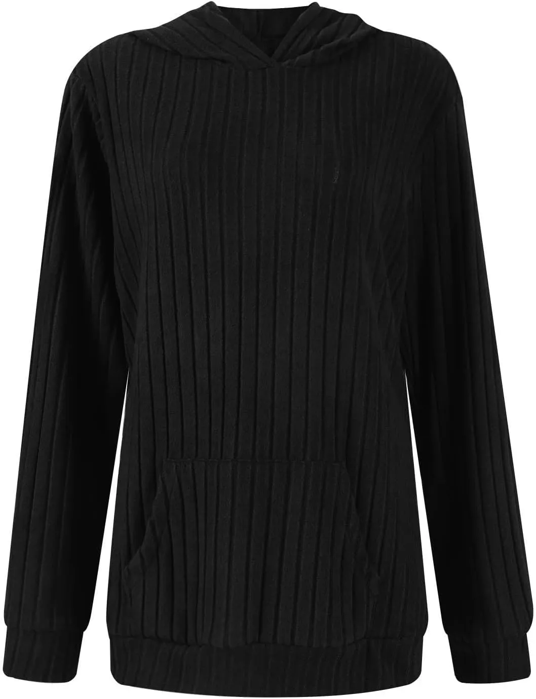 Plus Size Hoodies for Women Comfy Long Sleeve Shirts Kangaroo Pocket Pullover Sweatshirts Ribbed Knit Tunic Sweater