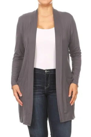 Plus size Knee length duster cardigan