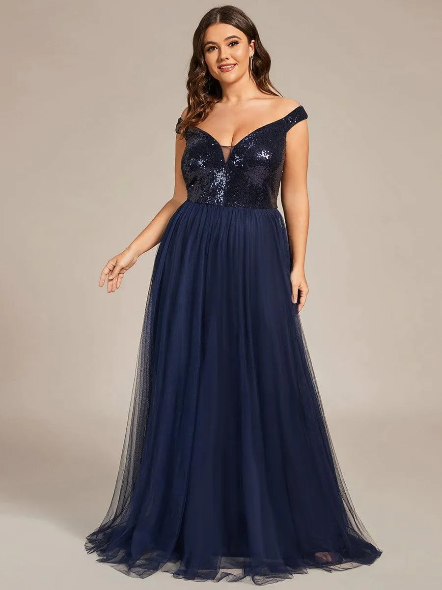Plus Size Long Sequin Special Occasion Dresses