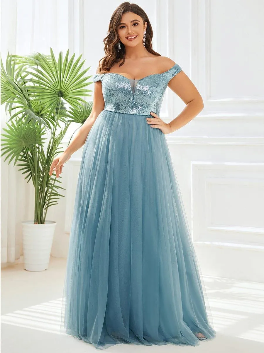 Plus Size Long Sequin Special Occasion Dresses
