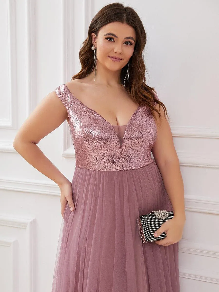 Plus Size Long Sequin Special Occasion Dresses