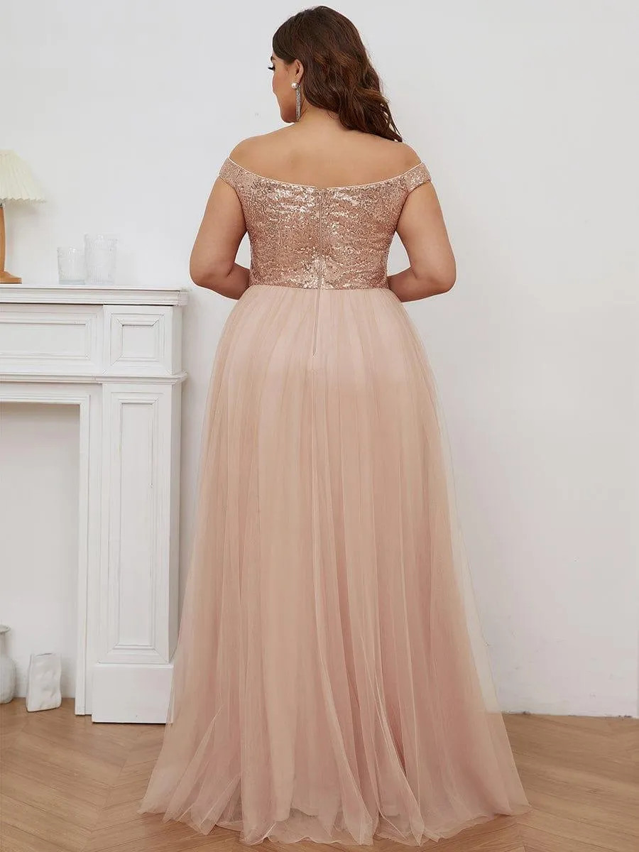 Plus Size Long Sequin Special Occasion Dresses