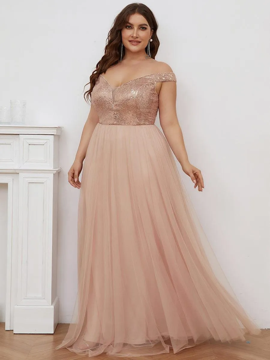 Plus Size Long Sequin Special Occasion Dresses