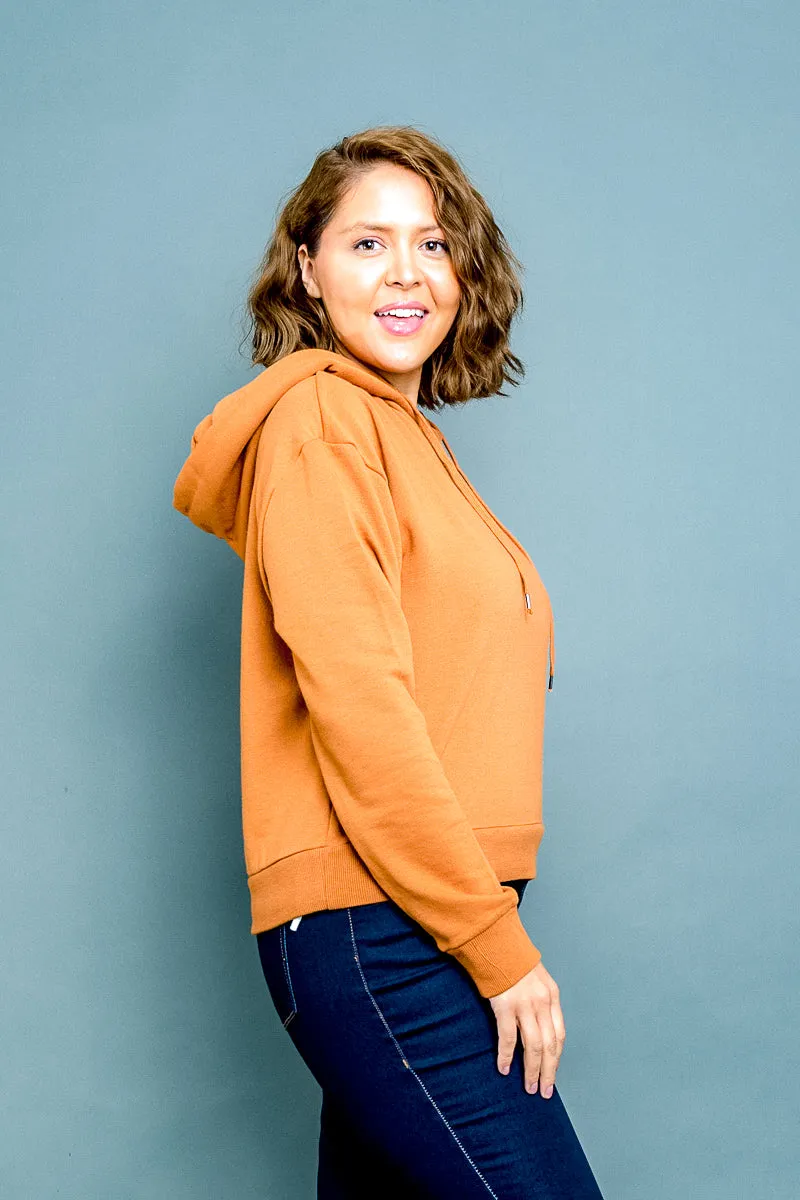 Plus Size Long Sleeve Drawstring Hoodie Sweater (52085006) Y