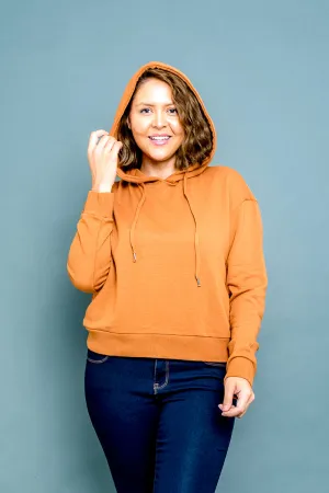 Plus Size Long Sleeve Drawstring Hoodie Sweater (52085006) Y