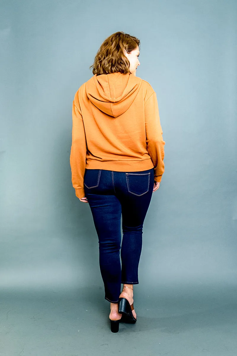 Plus Size Long Sleeve Drawstring Hoodie Sweater (52085006) Y