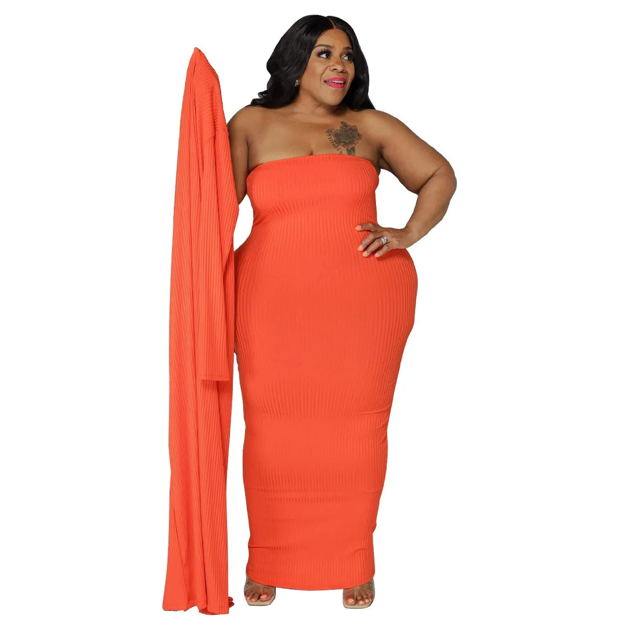 Plus Size Long Sleeve Two Piece Set