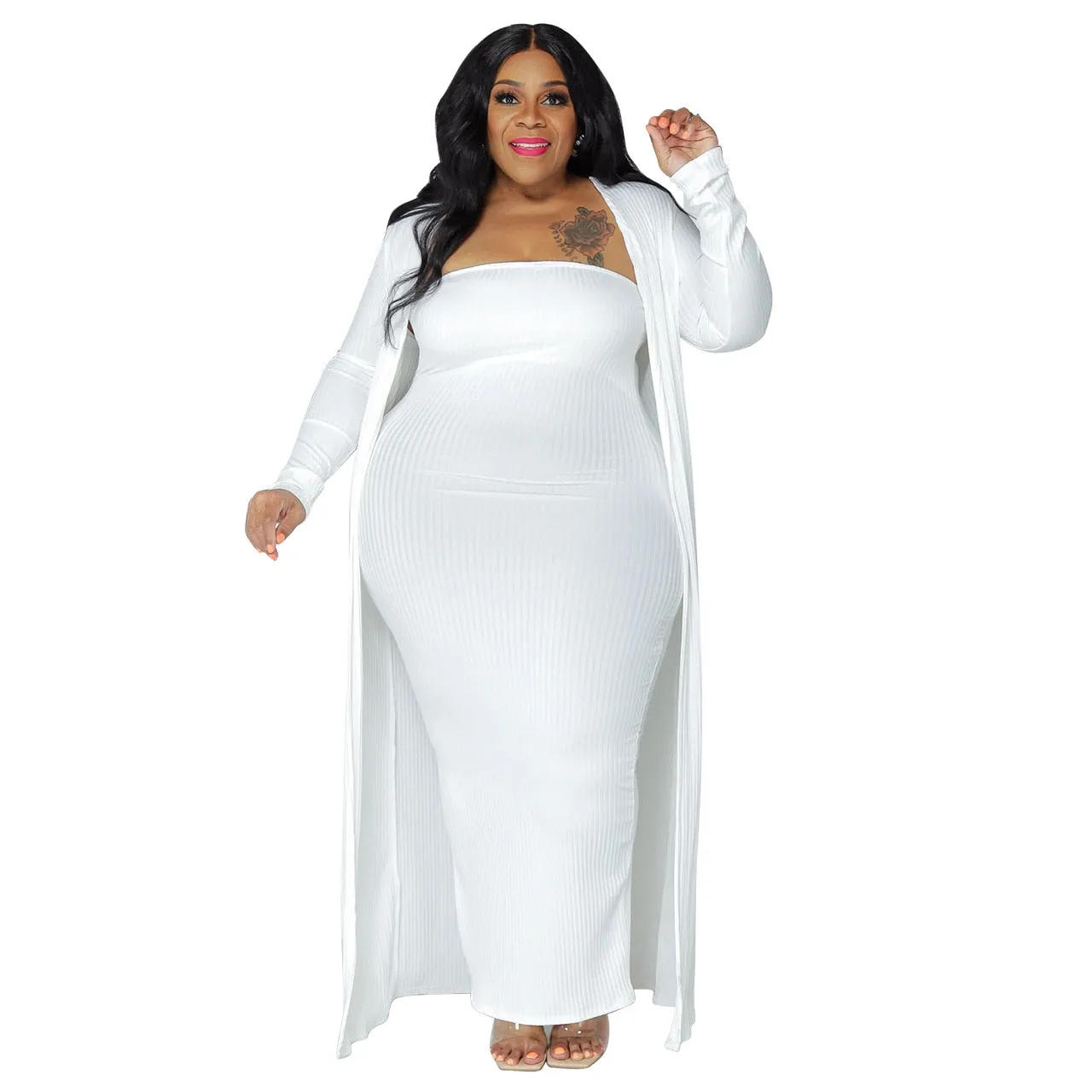Plus Size Long Sleeve Two Piece Set