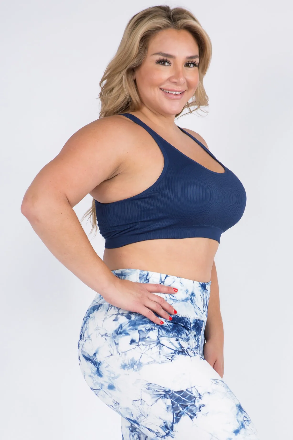 Plus Size Macrame Detail Sports Bra