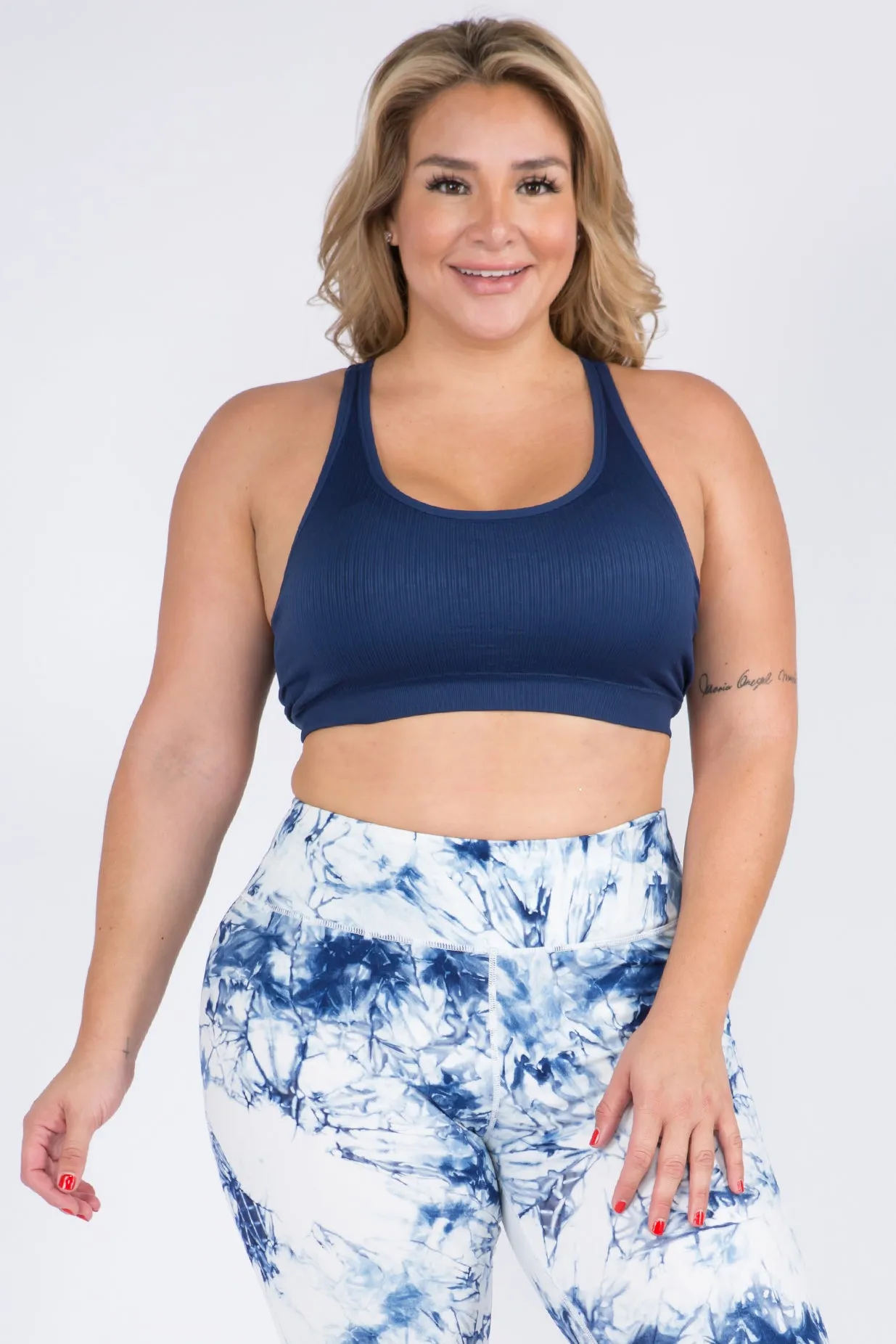 Plus Size Macrame Detail Sports Bra
