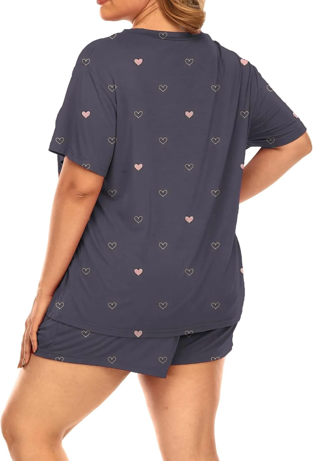 Plus Size Pajamas Womens Pajama Sets Shorts Pj Lounge Sets Cute Print Sleepwear with Pockets