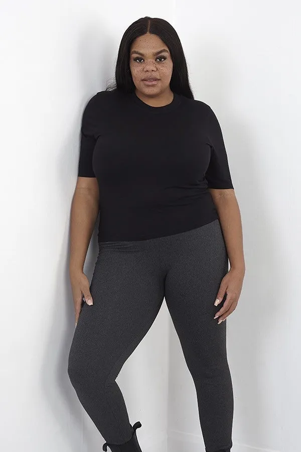 PLUS SIZE PLAIN JERSEY HIGH NECK T-SHIRT