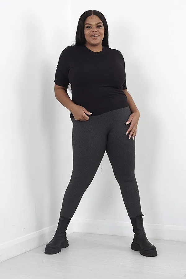 PLUS SIZE PLAIN JERSEY HIGH NECK T-SHIRT