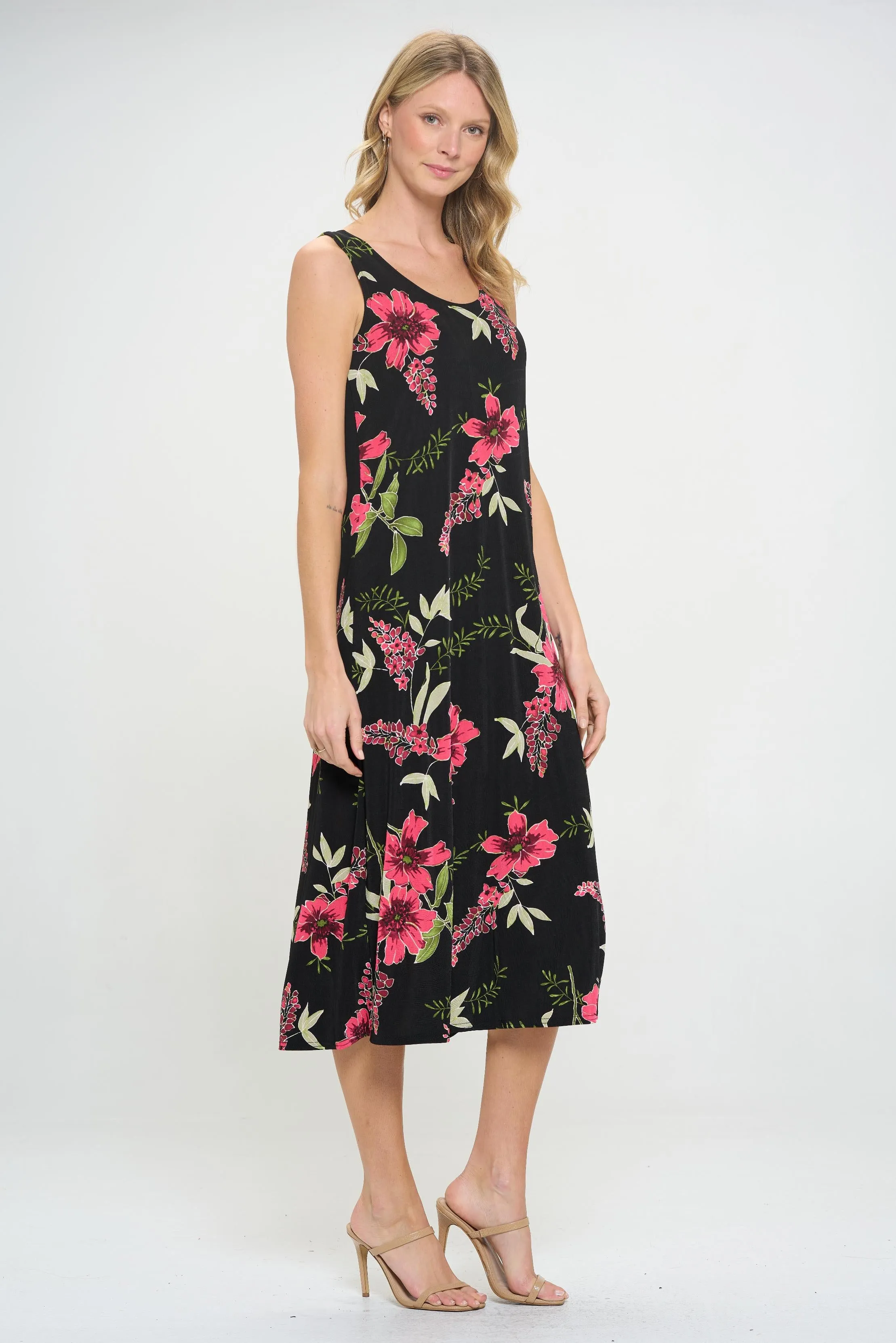 Plus Size Print Tank Long Dress Sleeveless-7000BN-TXP1-W431