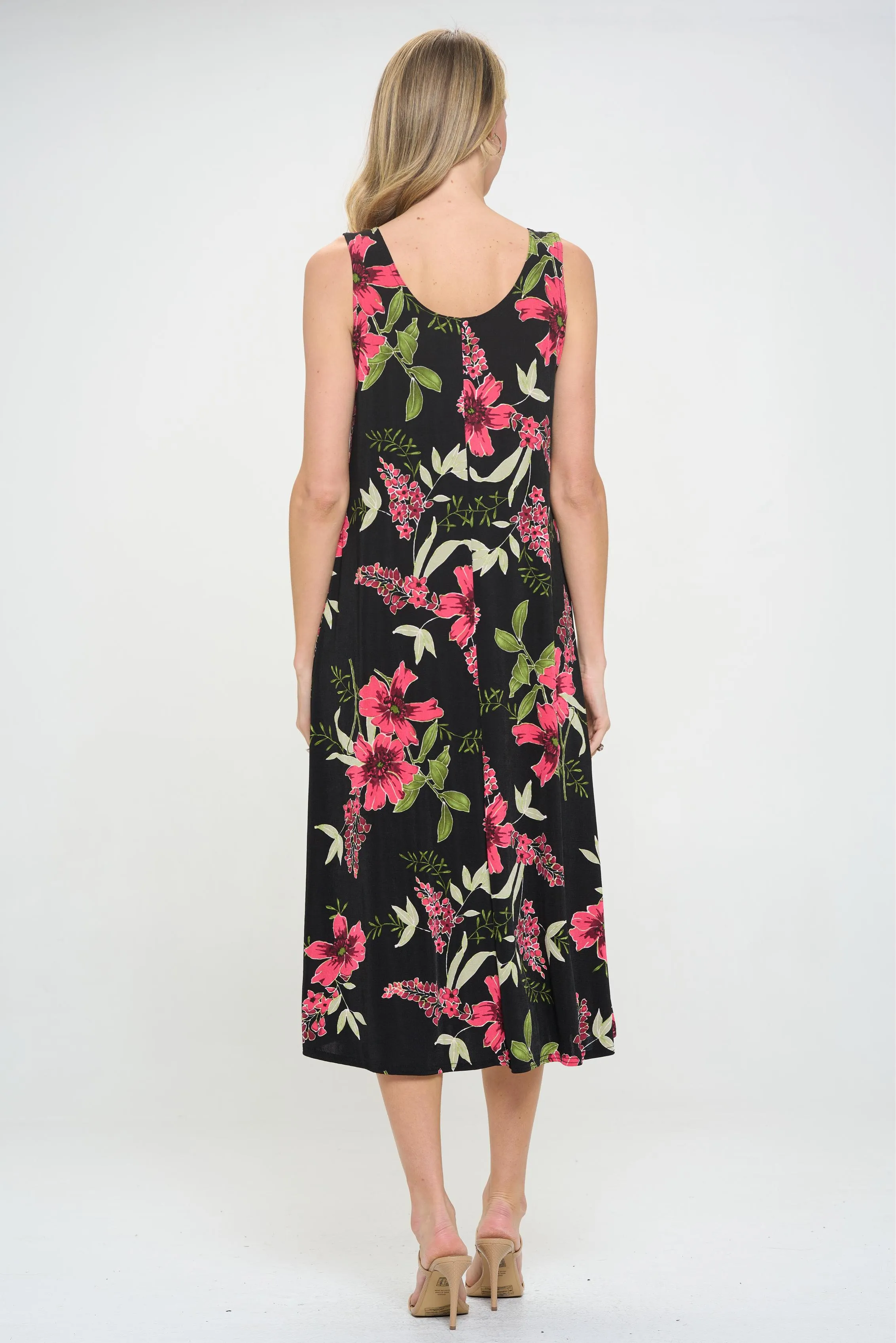 Plus Size Print Tank Long Dress Sleeveless-7000BN-TXP1-W431