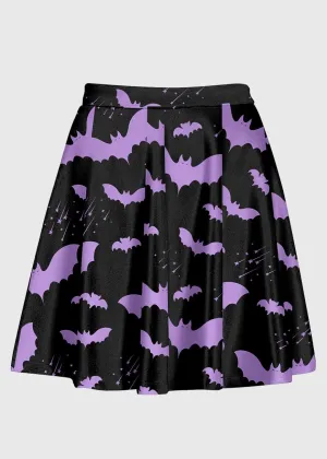 Plus Size Purple Bat Pastel Goth Skirt