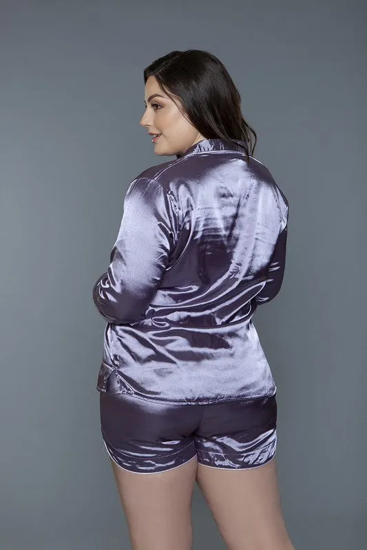 Plus Size Purple Liz Silky PJ Set