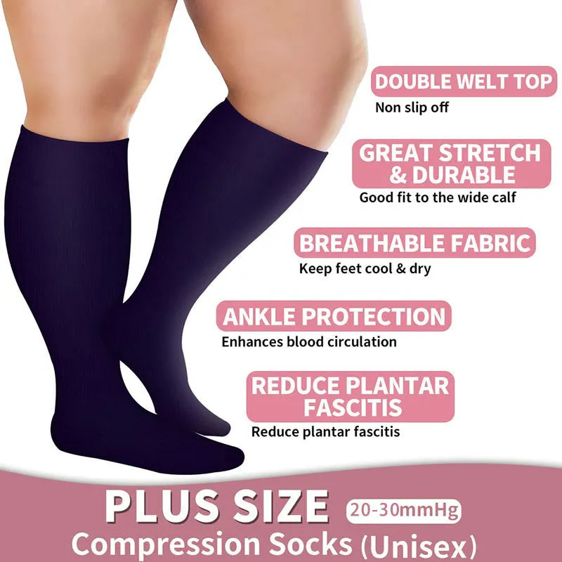 Plus Size Purple Series Compression Socks