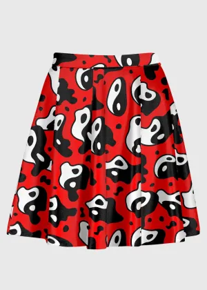 Plus Size Red Trippy Yin And Yang Skirt