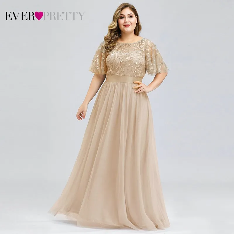 Plus Size Sequined Evening Dresses