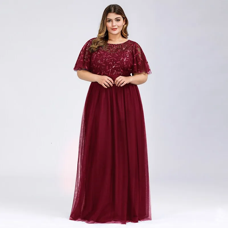 Plus Size Sequined Evening Dresses