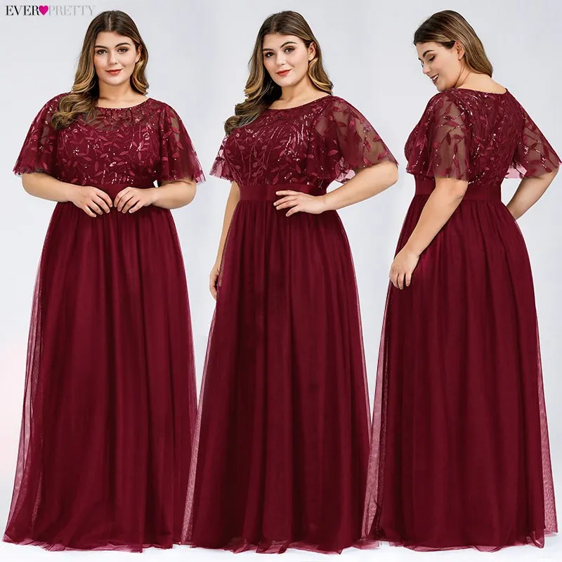 Plus Size Sequined Evening Dresses