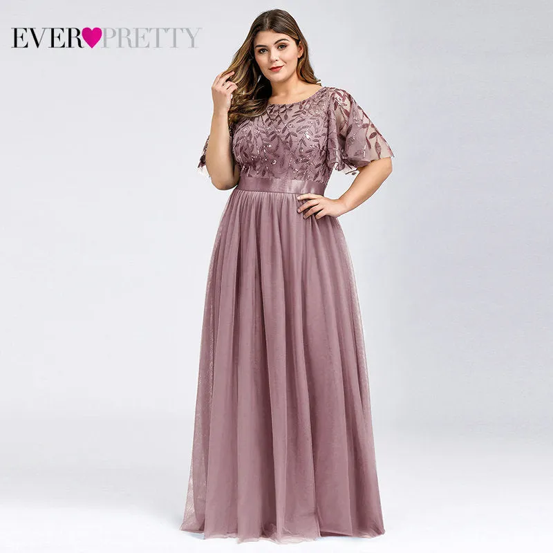 Plus Size Sequined Evening Dresses