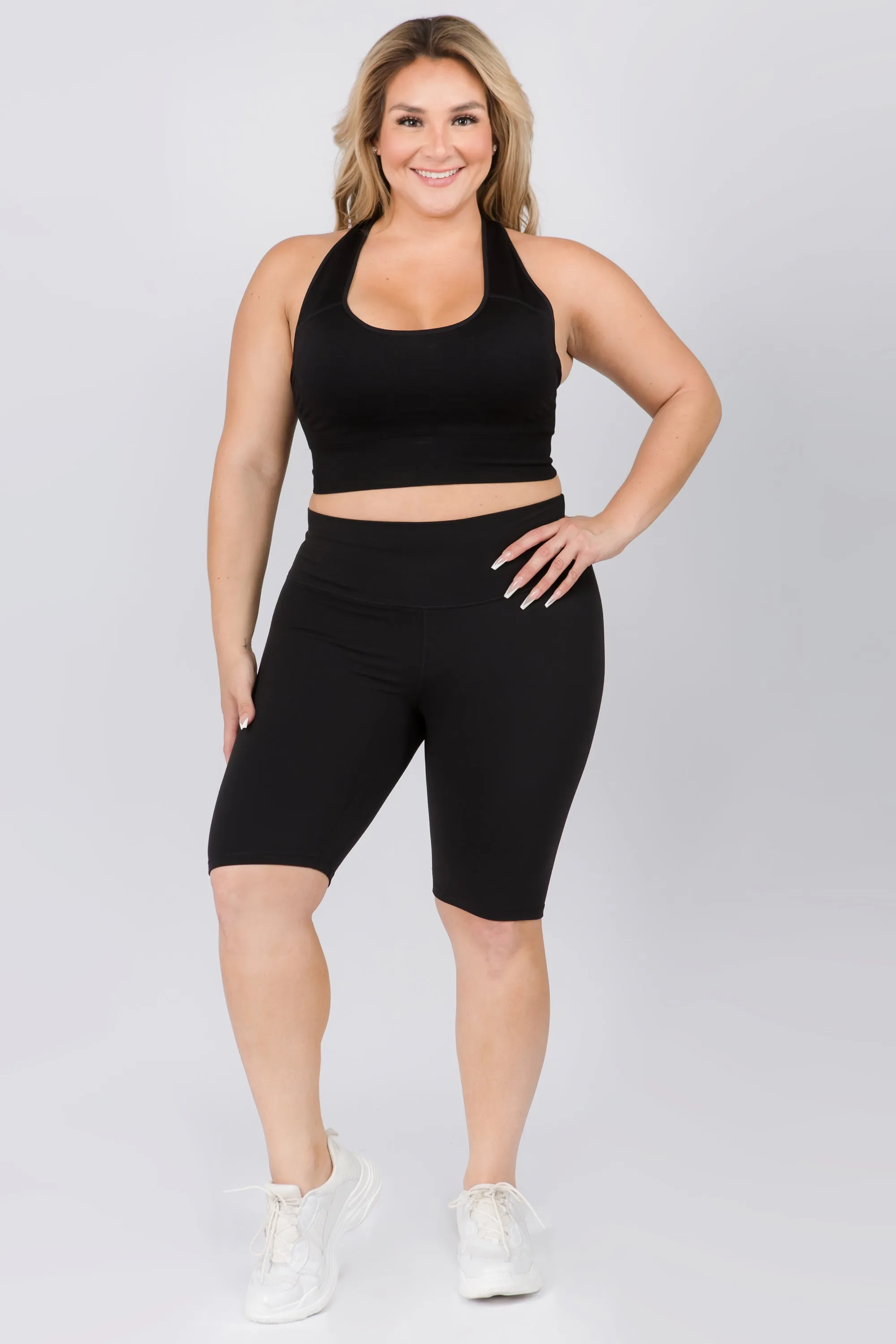 Plus Size Sirsasana High Rise Active Biker Shorts