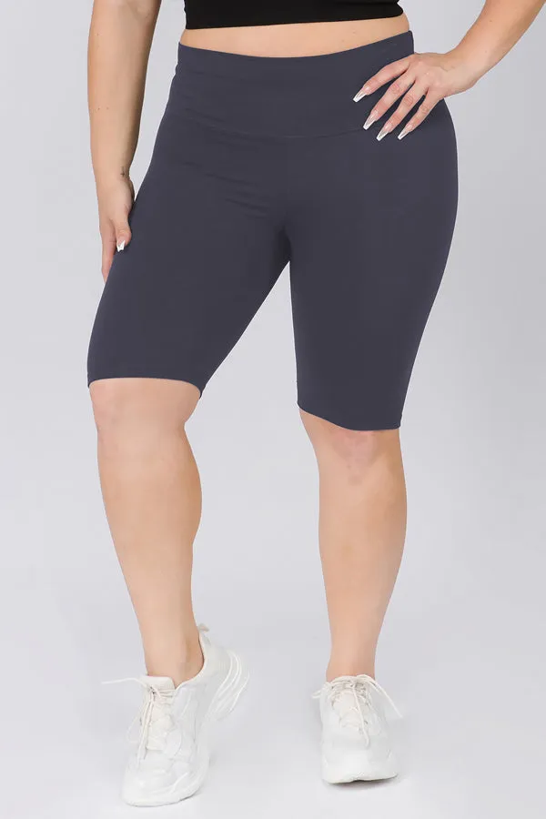 Plus Size Sirsasana High Rise Active Biker Shorts