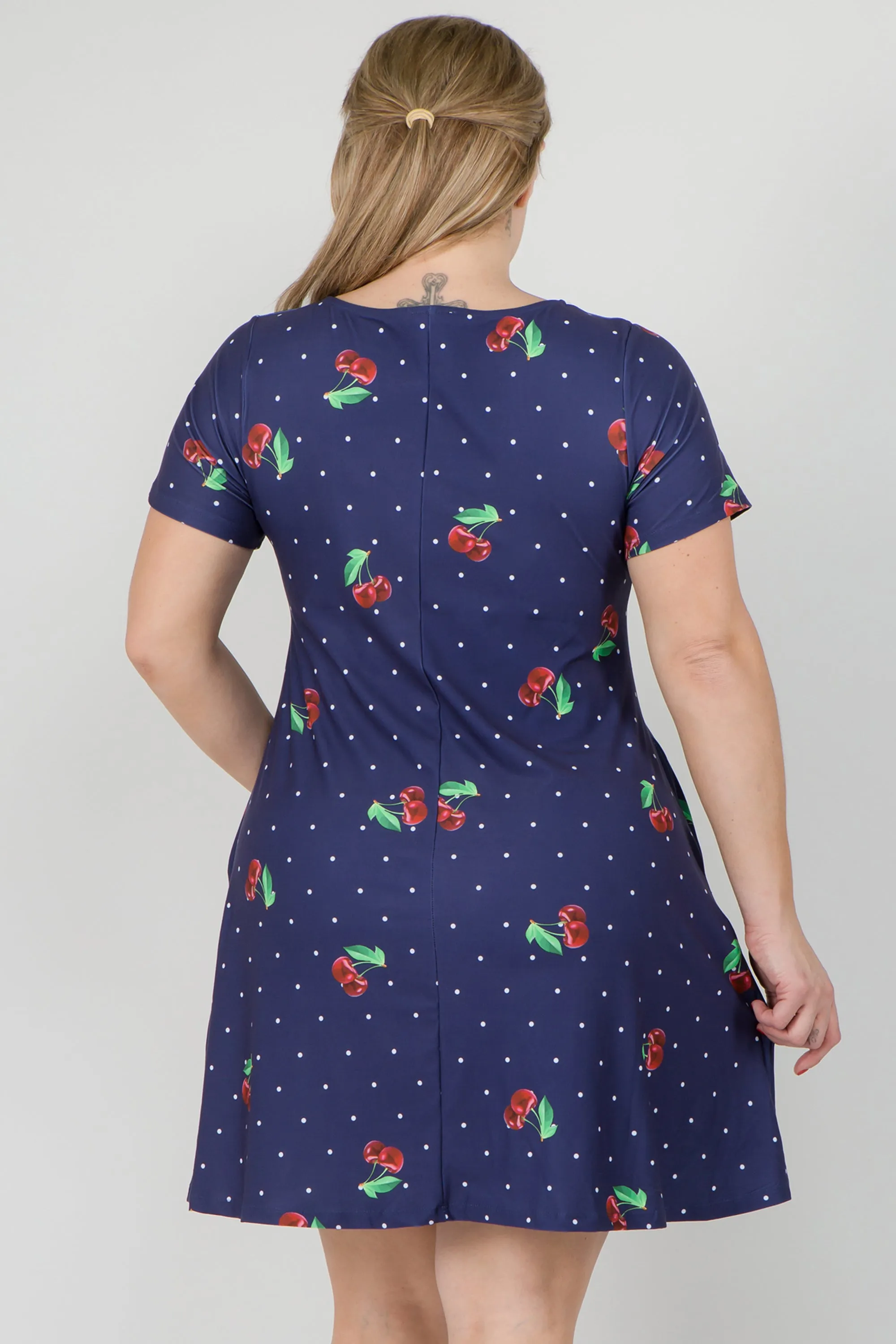 Plus Size Sweet Summer Cherry Print Dress