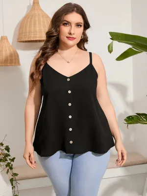Plus Size Top for Women 2024 Summer Sleeveless Strap Tank Top Black Tunic T-Shirt Big Large Curvy Size Women Clothing